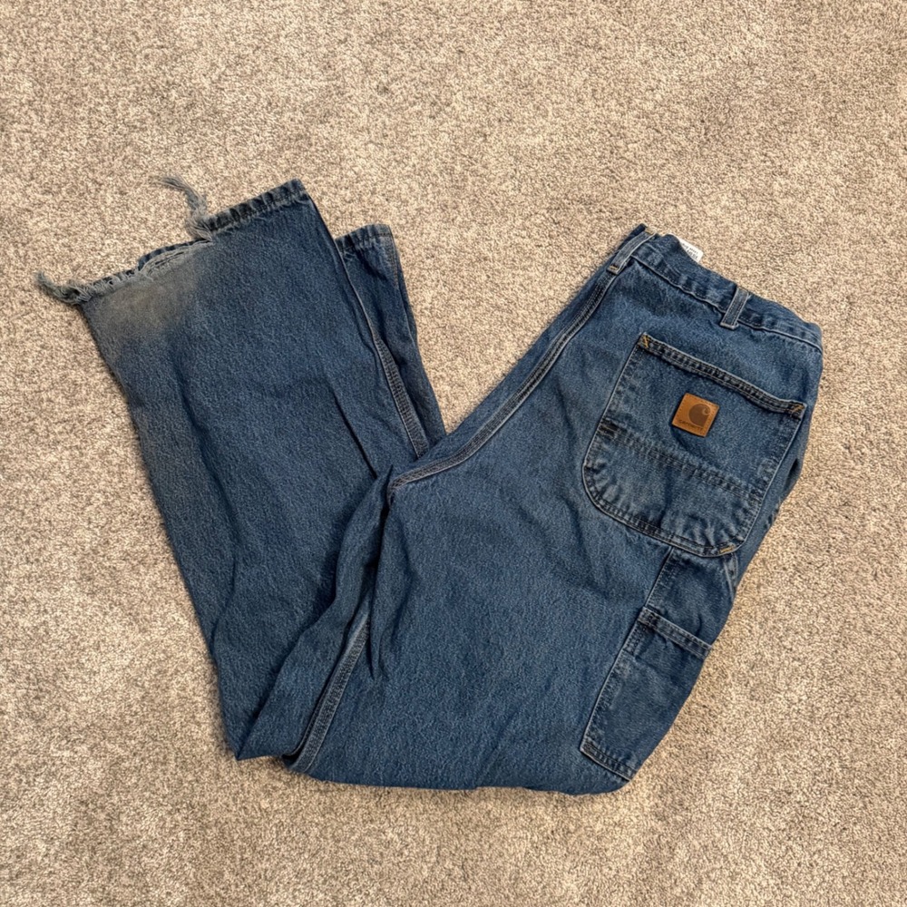 Carhartt B13-DPS Loose Original Fit Carpenter Jeans Blue Denim 36x30 Distressed
